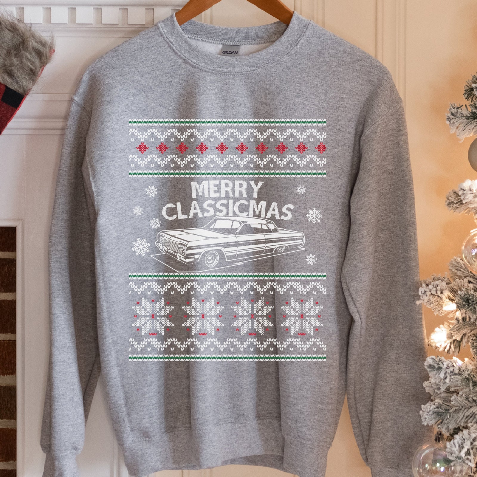 Merry Classicmas Lowrider Christmas Sweatshirt - Sport Grey