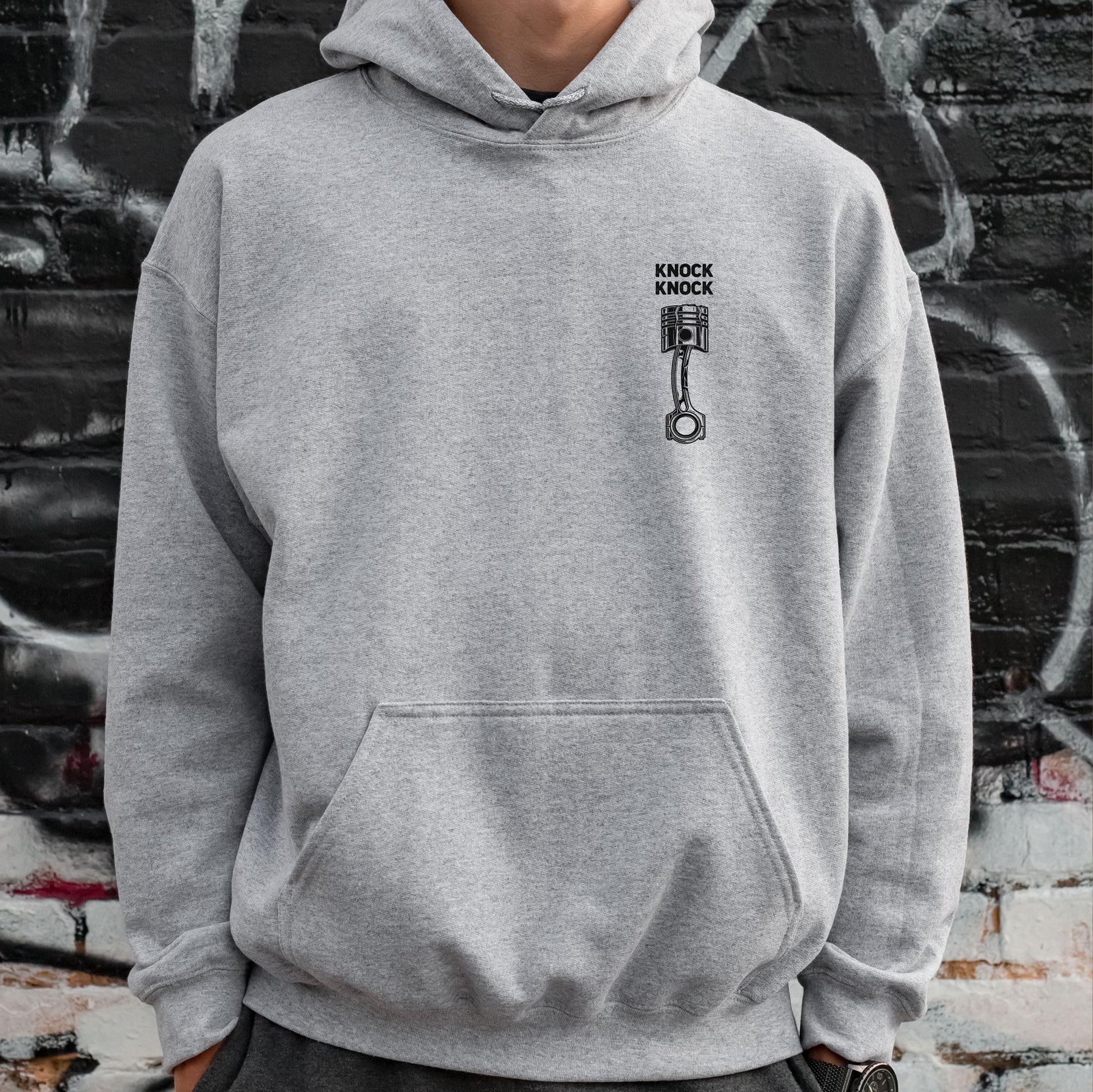 Knock Knock Piston hoodie - lifestyle photo