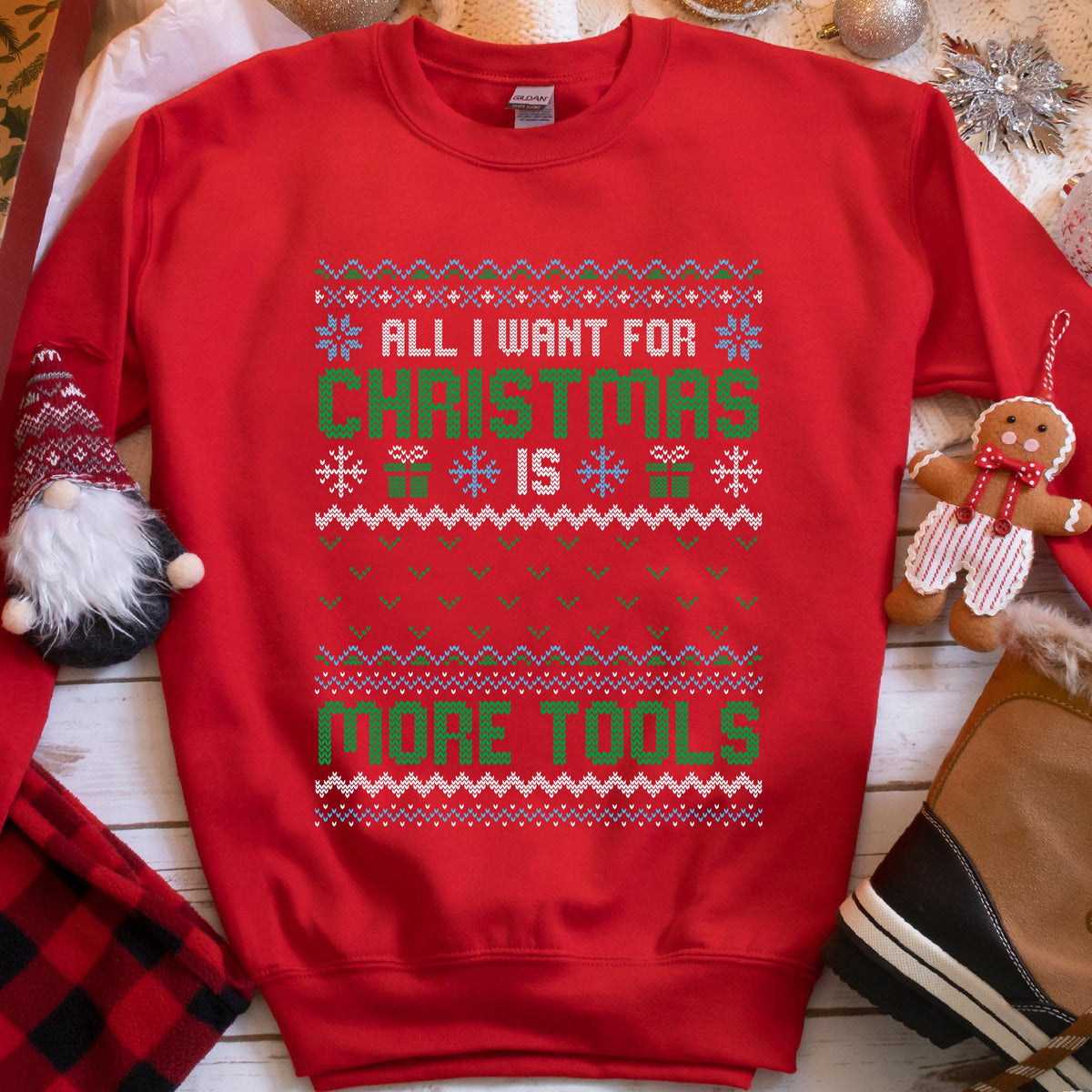 All I Want for Christmas Is More Tools Sweatshirt, view 6