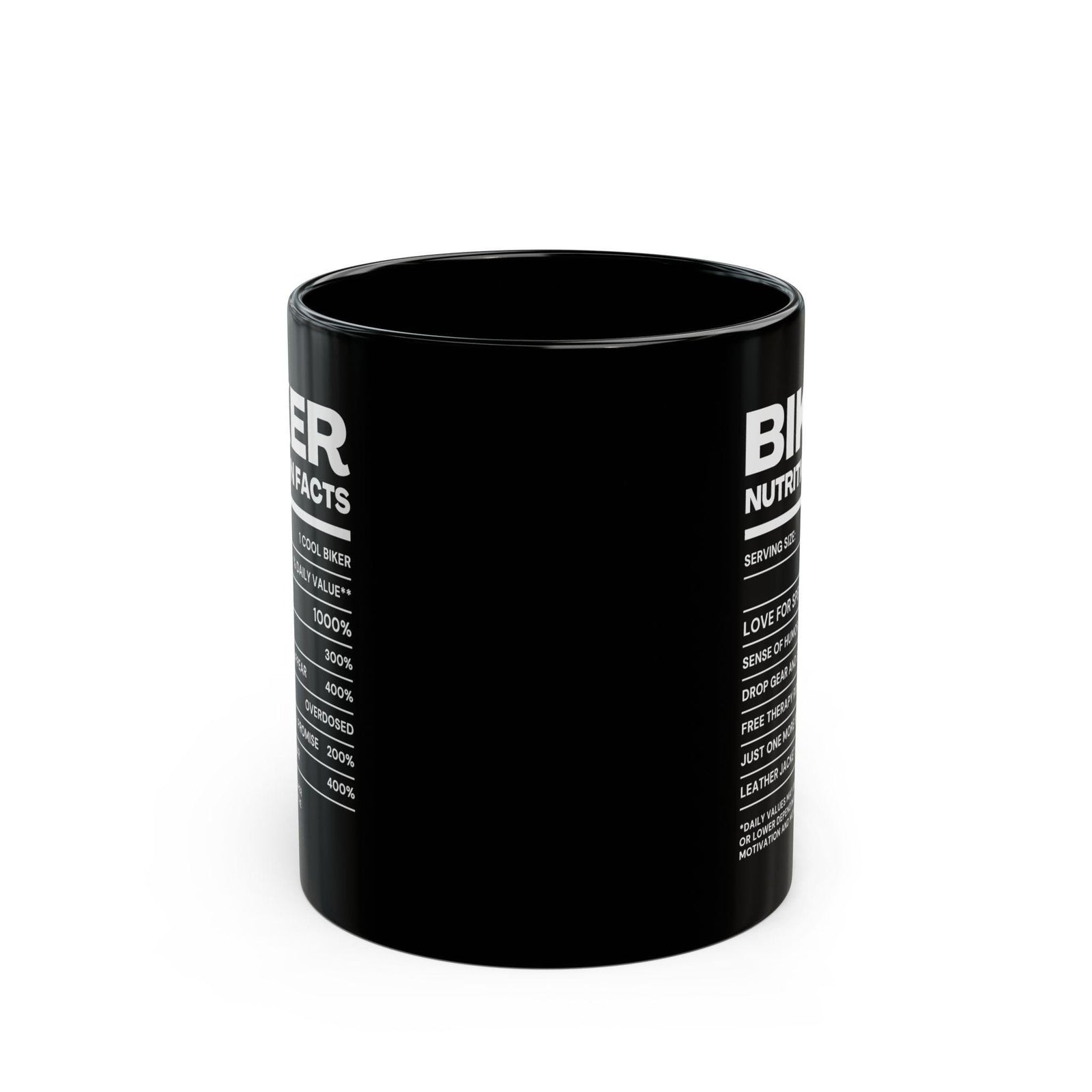 Biker Nutrition Facts Coffee Mug | Funny Motorcycle Rider Gift