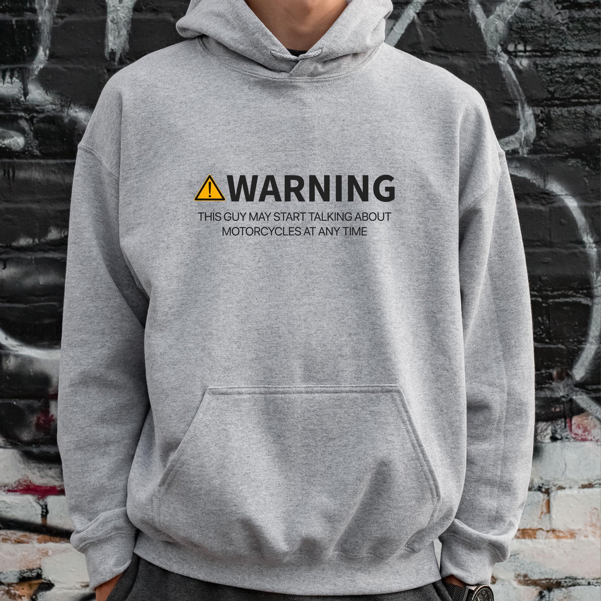 Warning May Start Talking About Motorcycles hoodie - lifestyle photo