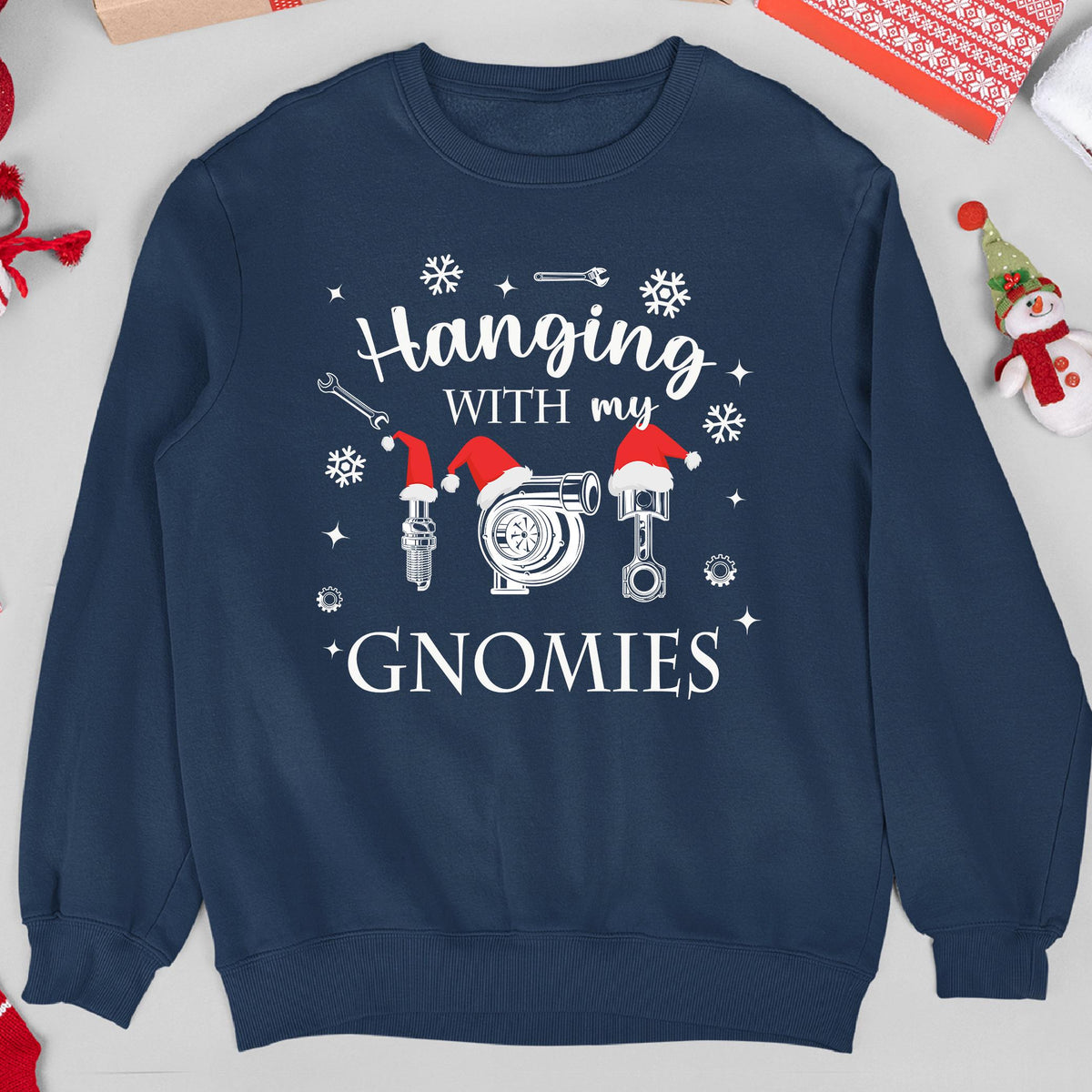 Hanging With My Gnomies Garage Christmas Sweatshirt, view 6
