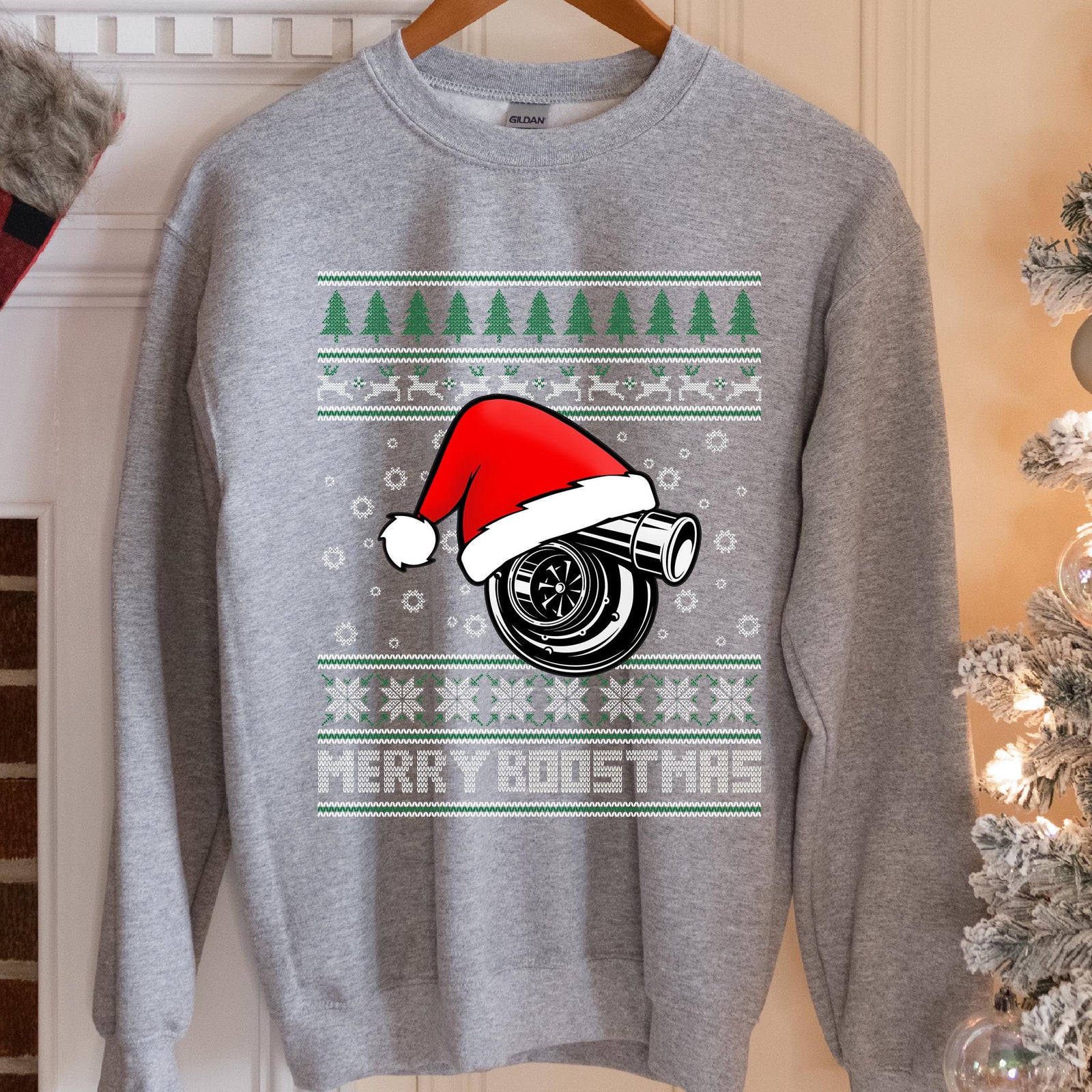 Merry Boostmas Ugly Christmas Sweatshirt, view 6