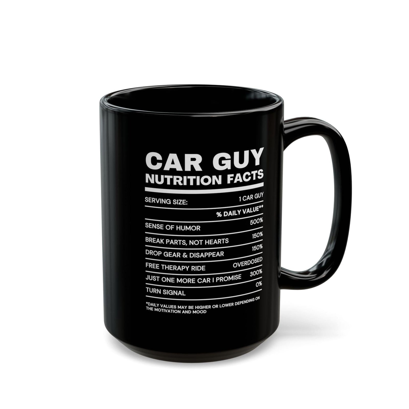 Car Guy Nutrition Facts Mug | Funny Car Enthusiast Gift