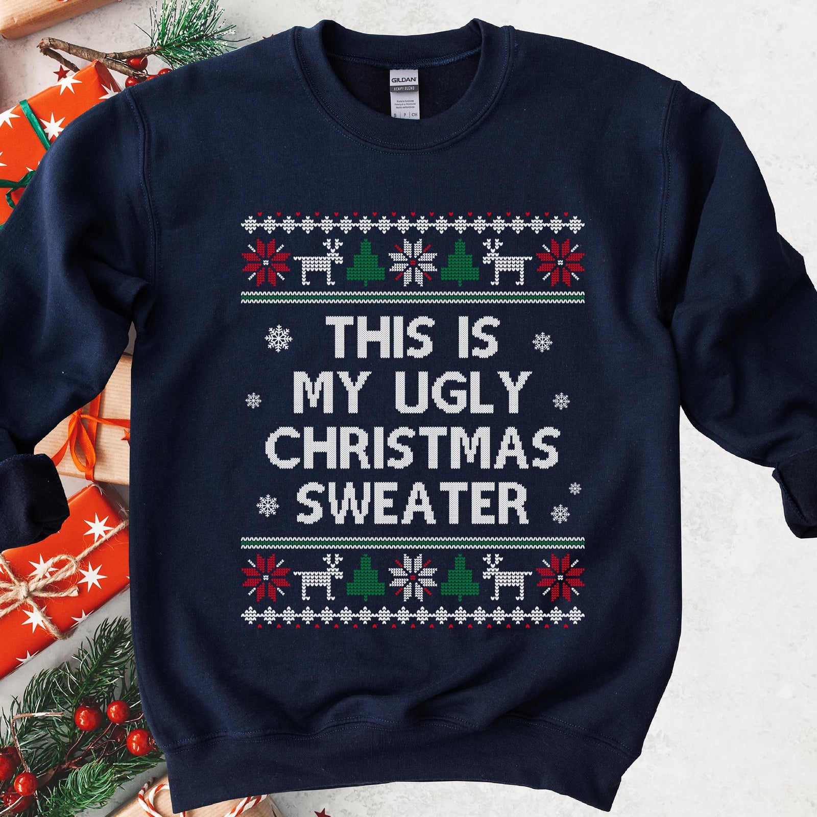 This Is My Ugly Christmas Sweater Sweatshirt - Navy