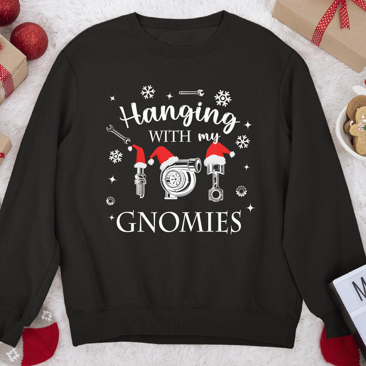 Hanging With My Gnomies Garage Christmas Sweatshirt, view 5