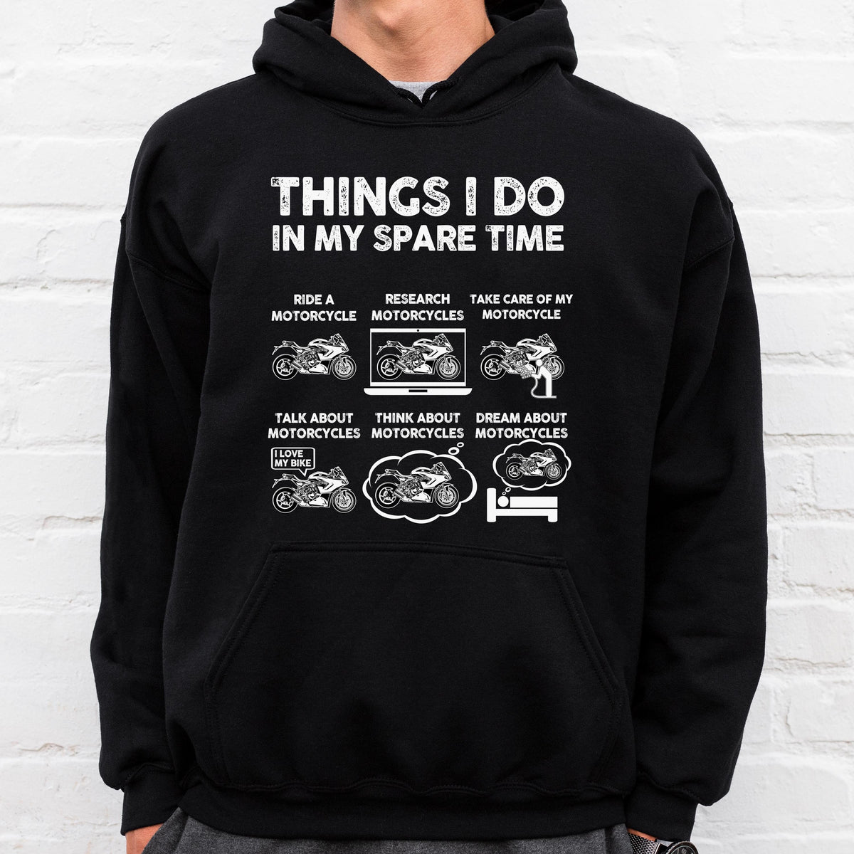 Things I Do In My Spare Time Motorcycle hoodie - lifestyle photo