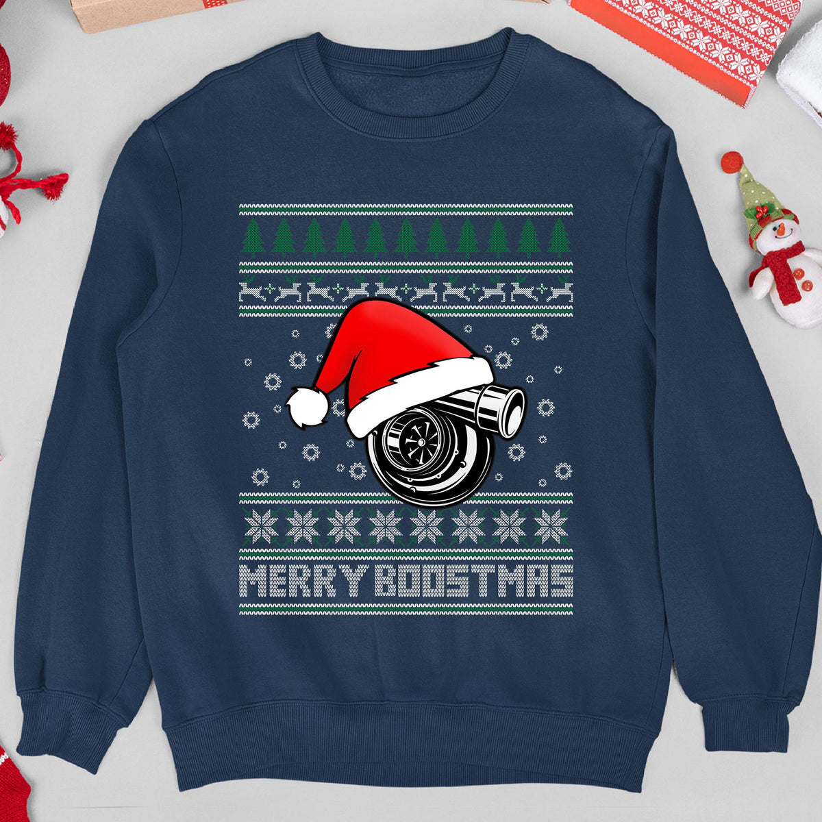 Merry Boostmas Ugly Christmas Sweatshirt, view 7