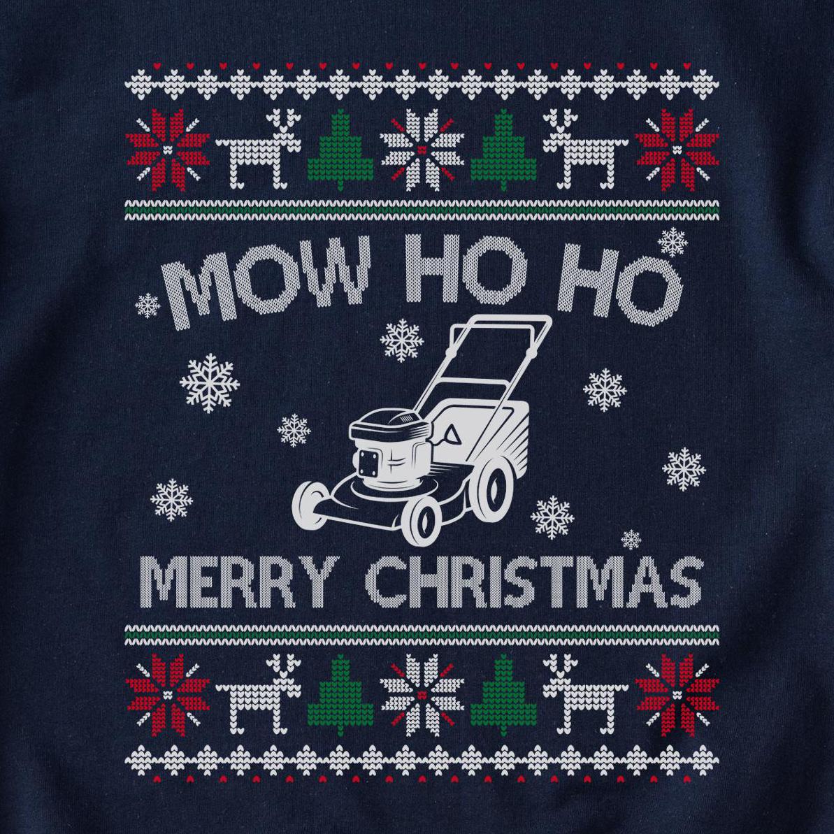Mow Ho Ho Lawn Mower Ugly Christmas Sweatshirt, view 2