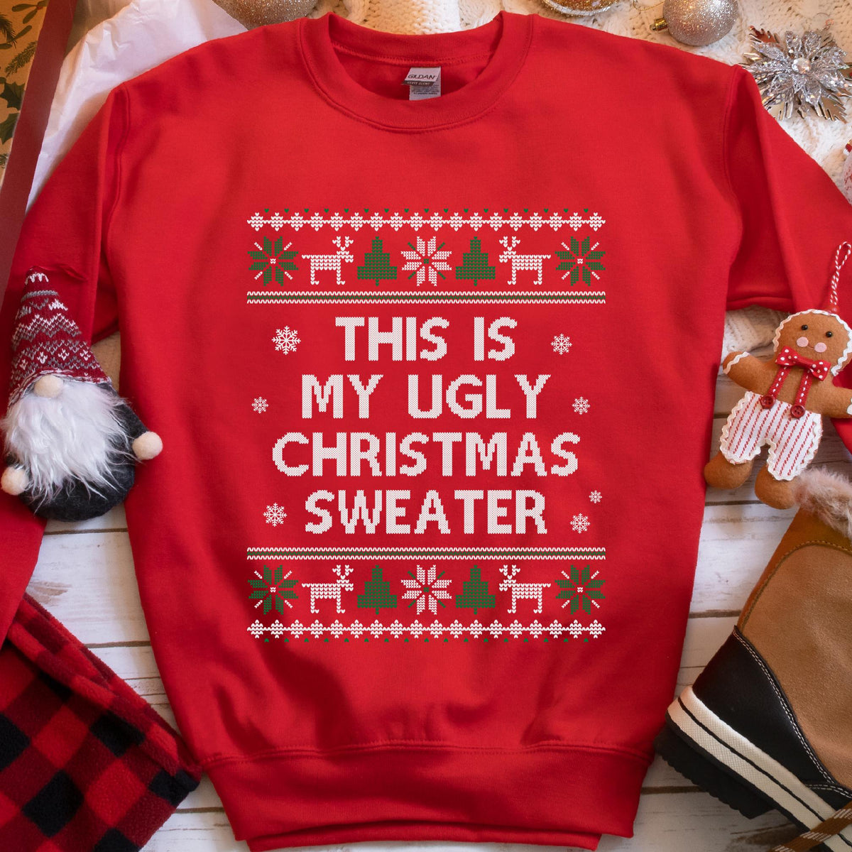 This Is My Ugly Christmas Sweater Sweatshirt - Red