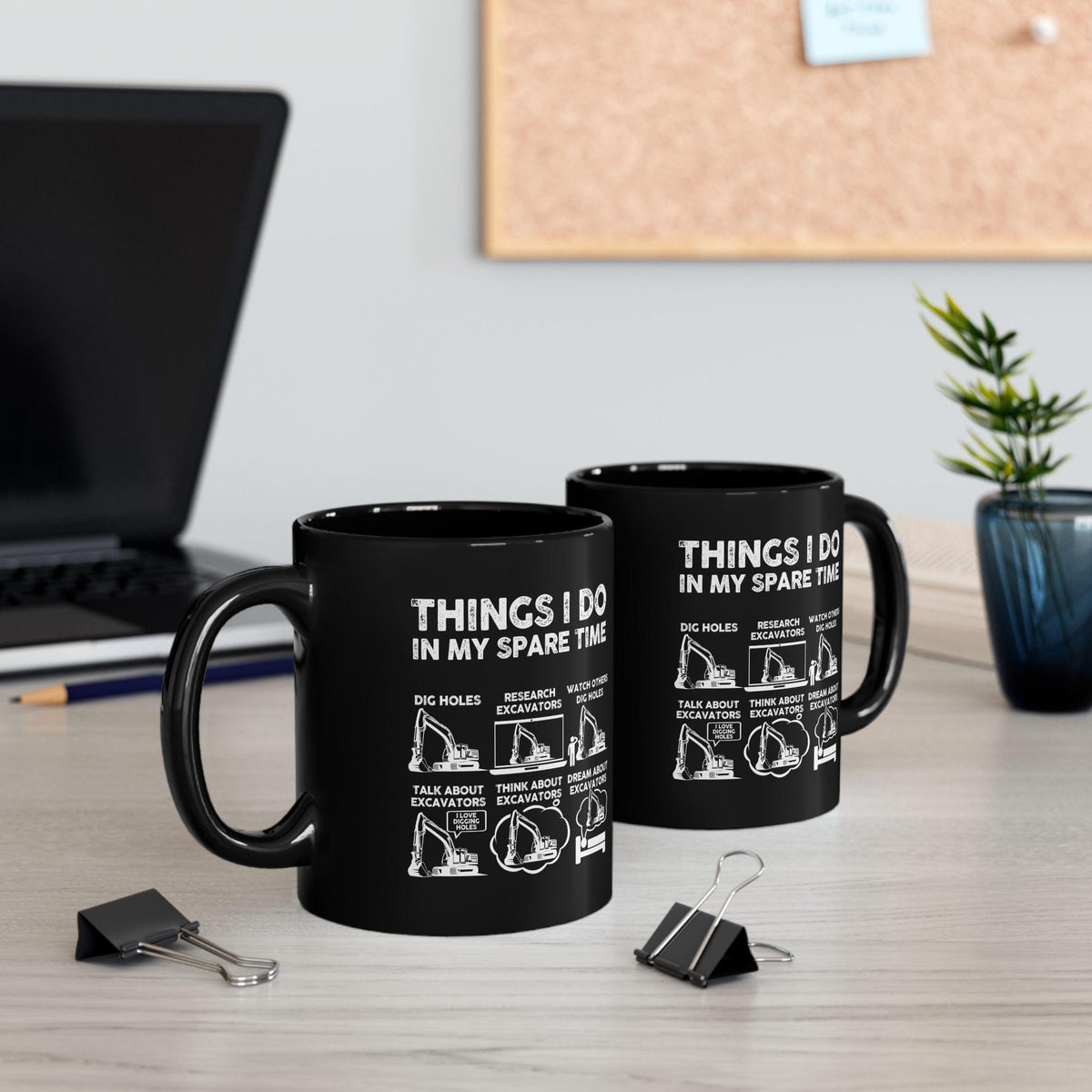 Things I Do in My Spare Time Excavator Mug | Heavy Equipment Operator Gift