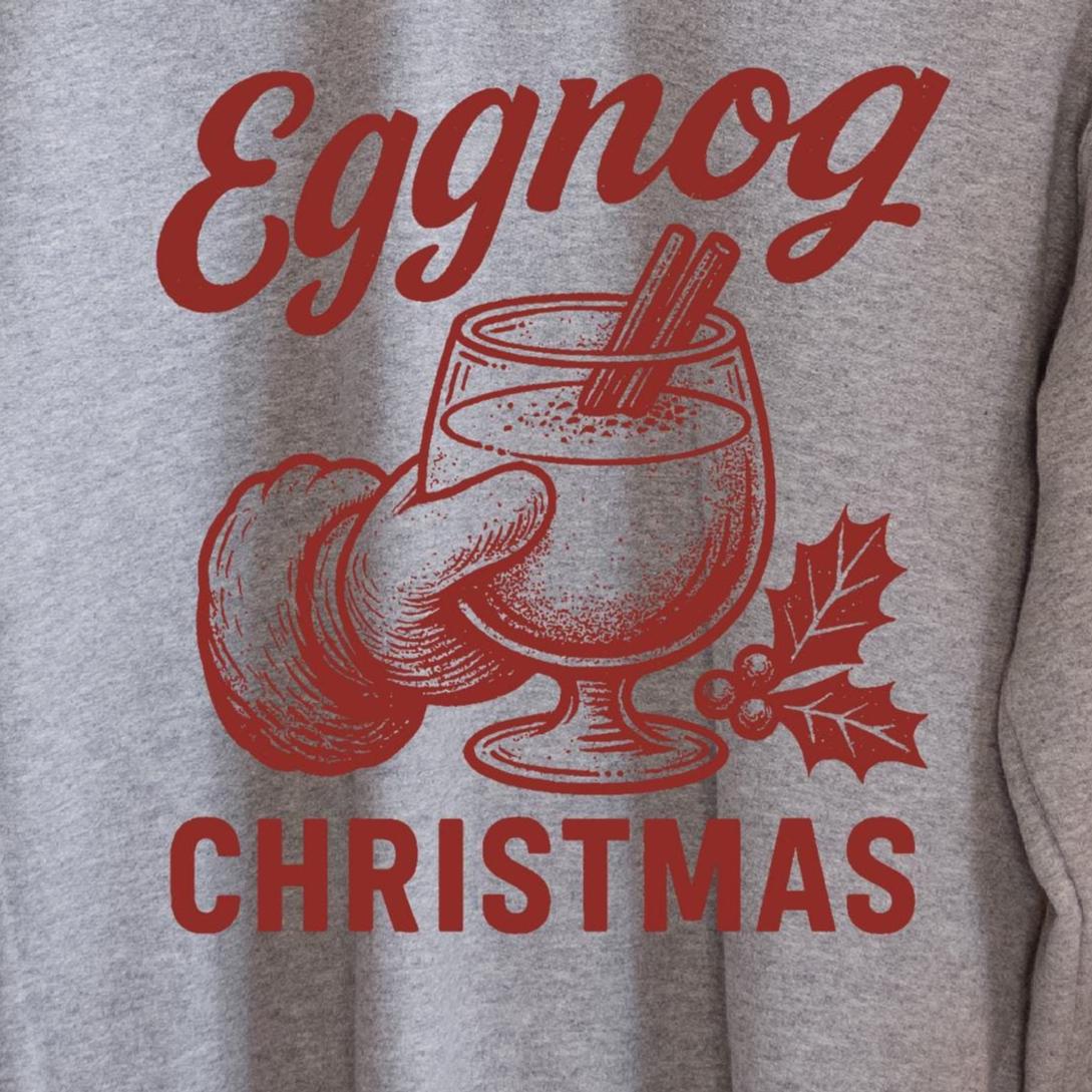 Eggnog Christmas Santa Sweatshirt design close-up