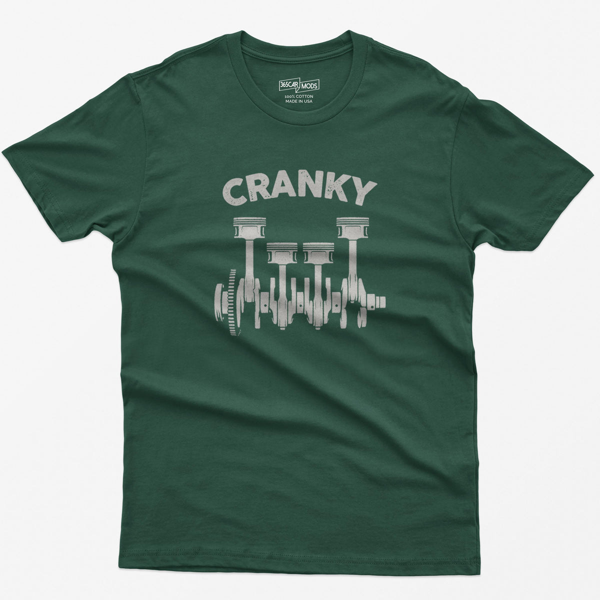 Cranky Minimalist Mechanic T-Shirt | Small Chest Print Crankshaft Tee