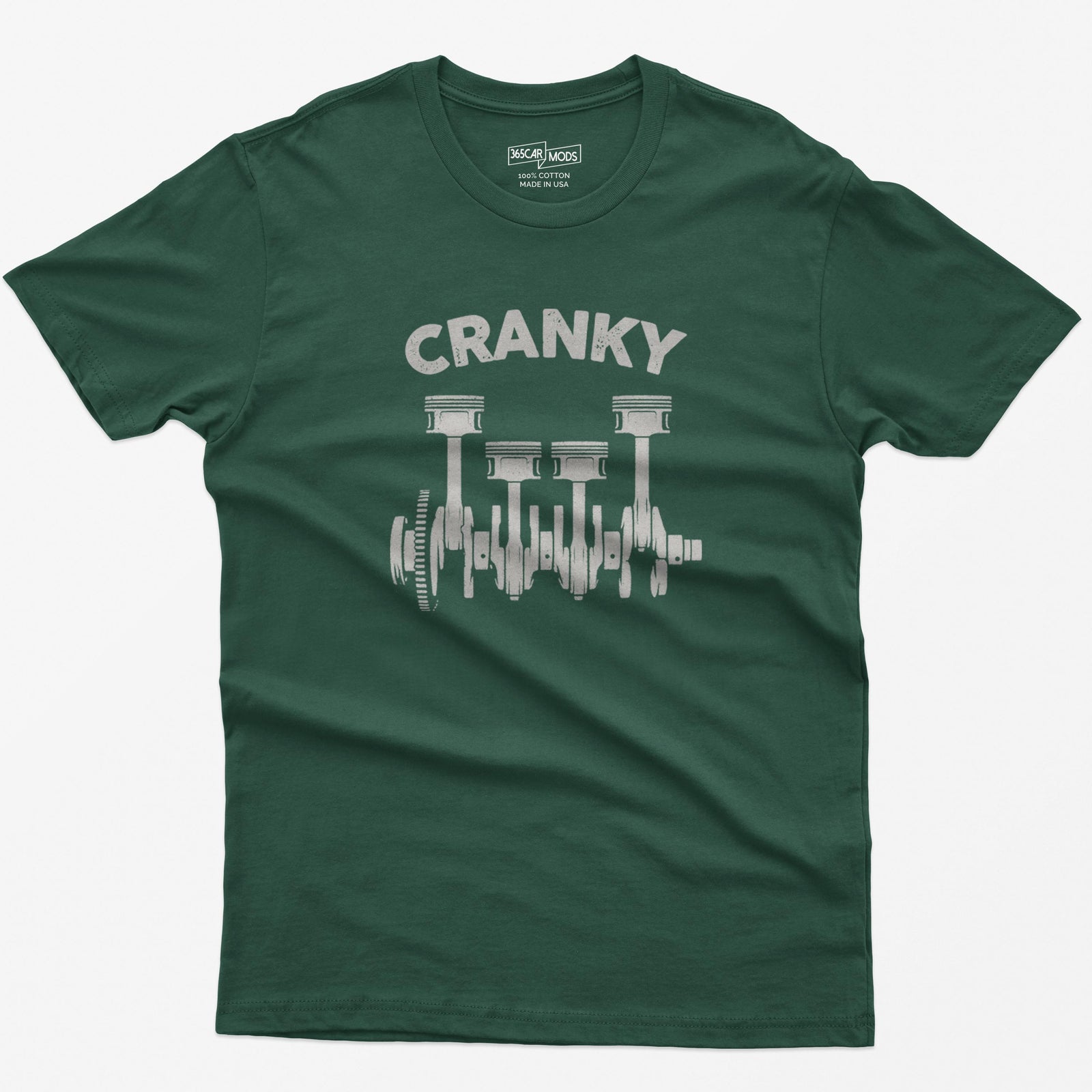 Cranky Minimalist Mechanic T-Shirt | Small Chest Print Crankshaft Tee