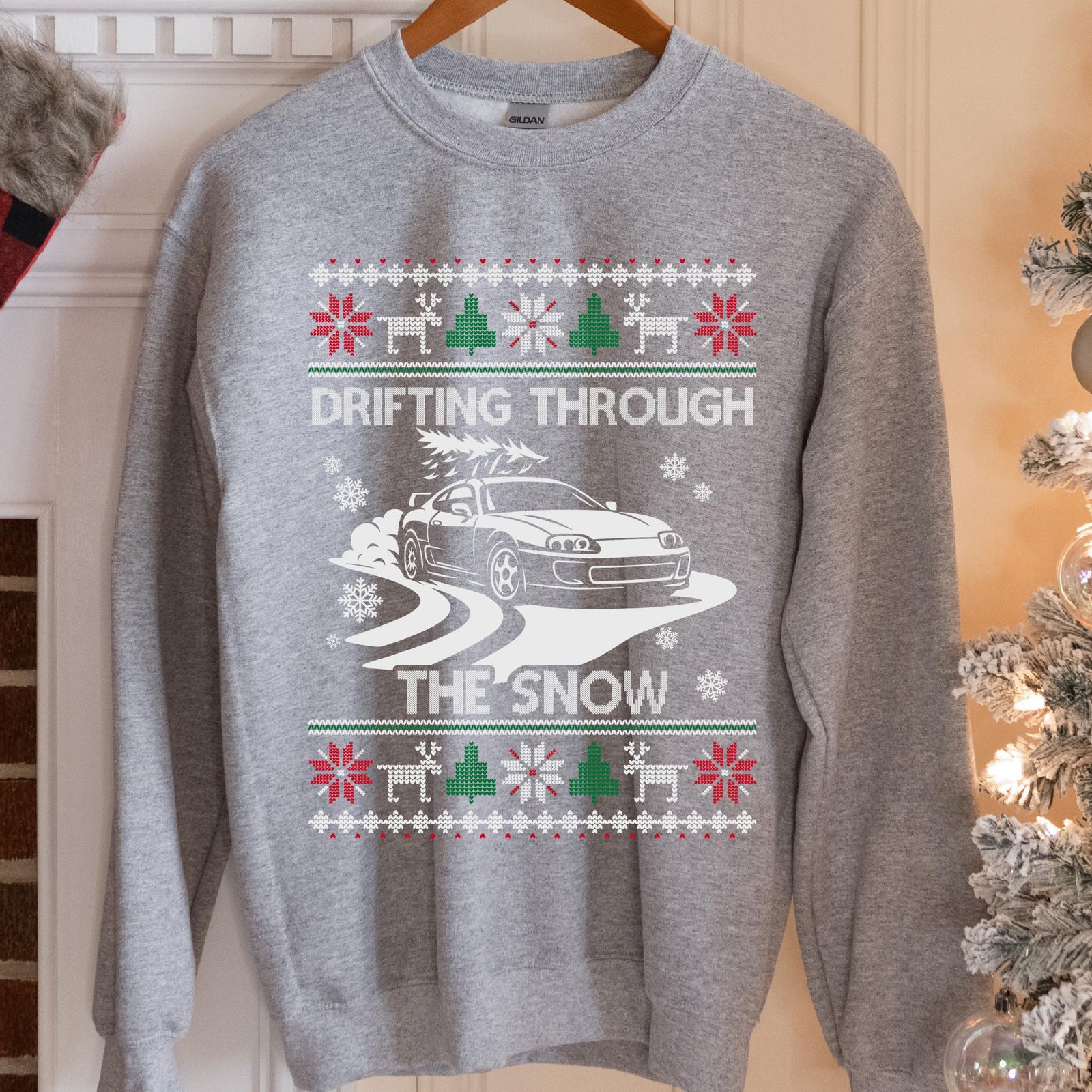 MKIV A80 Supra Christmas Drifting JDM Legend Crewneck Sweatshirt | Ugly Xmas Car Gift
