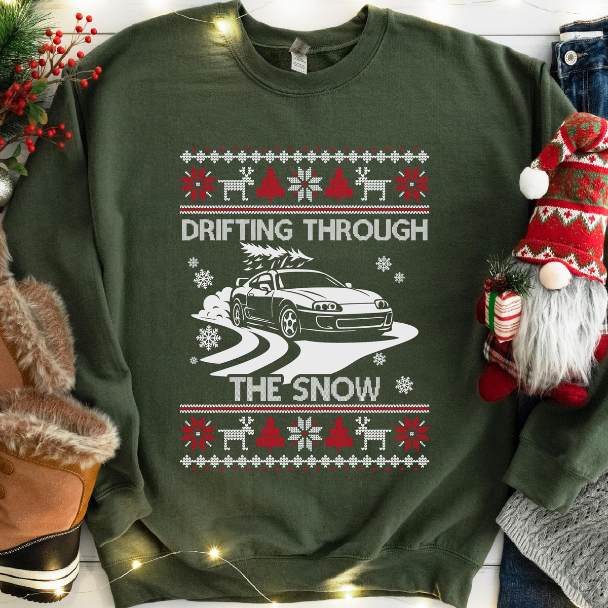MKIV A80 Supra Christmas Drifting JDM Legend Crewneck Sweatshirt