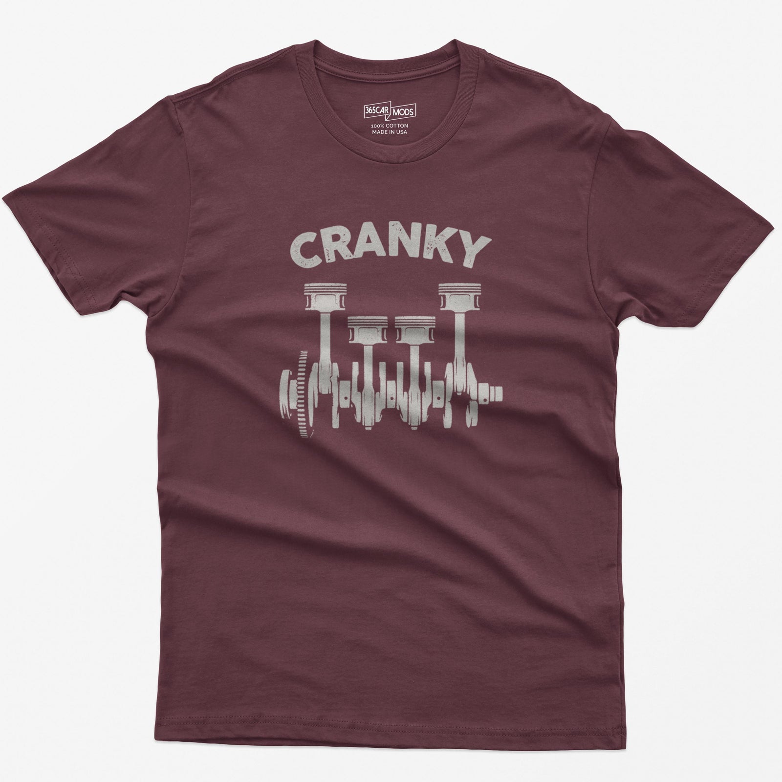 Cranky Minimalist Mechanic T-Shirt | Small Chest Print Crankshaft Tee