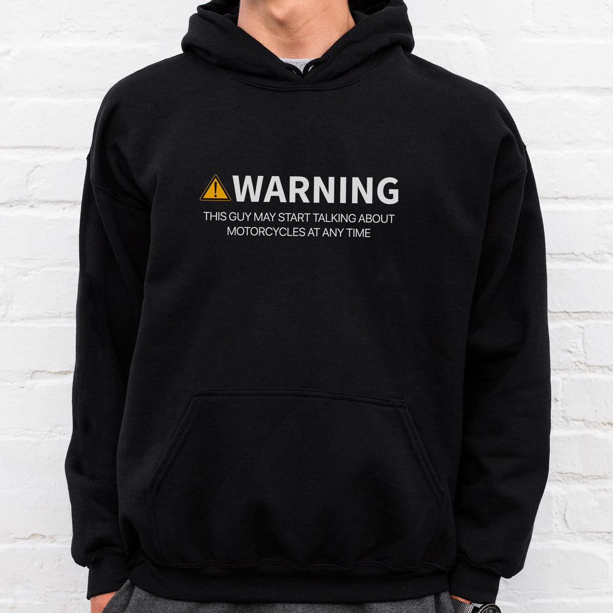 Warning May Start Talking About Motorcycles hoodie - lifestyle photo