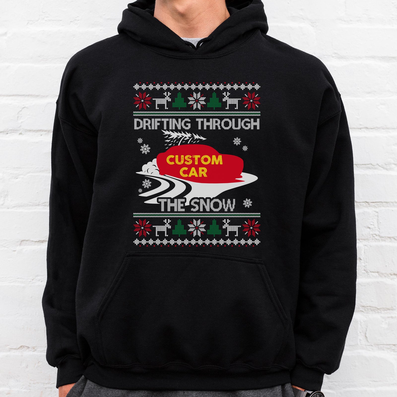 Drifting Through the Snow hoodie - lifestyle photo