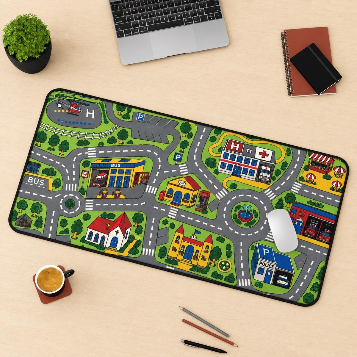 City Carpet Desk Mat | Retro 90s Gaming Mouse Pad
