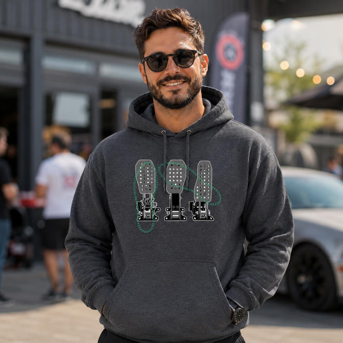 Racing Pedals hoodie - lifestyle photo