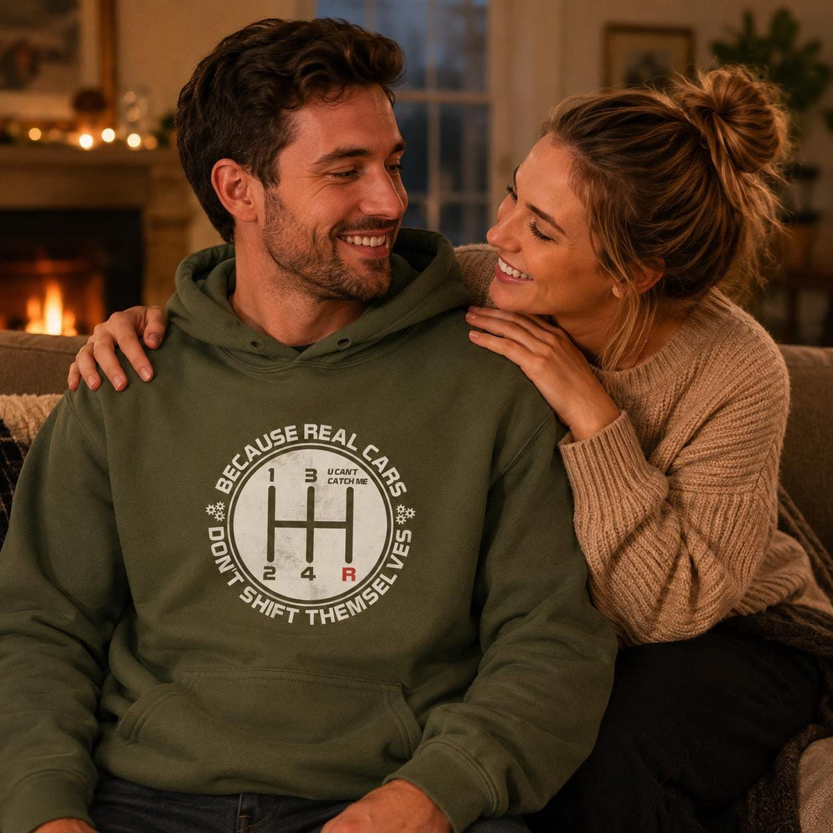 Real Cars Don't Shift Themselves hoodie - lifestyle photo