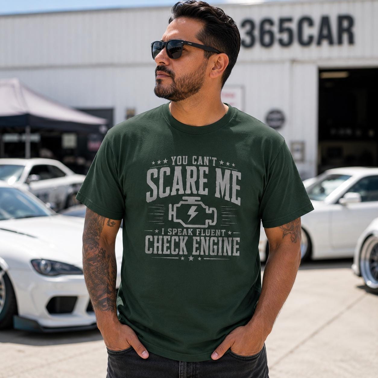 Vintage Check Engine T-Shirt - lifestyle photo