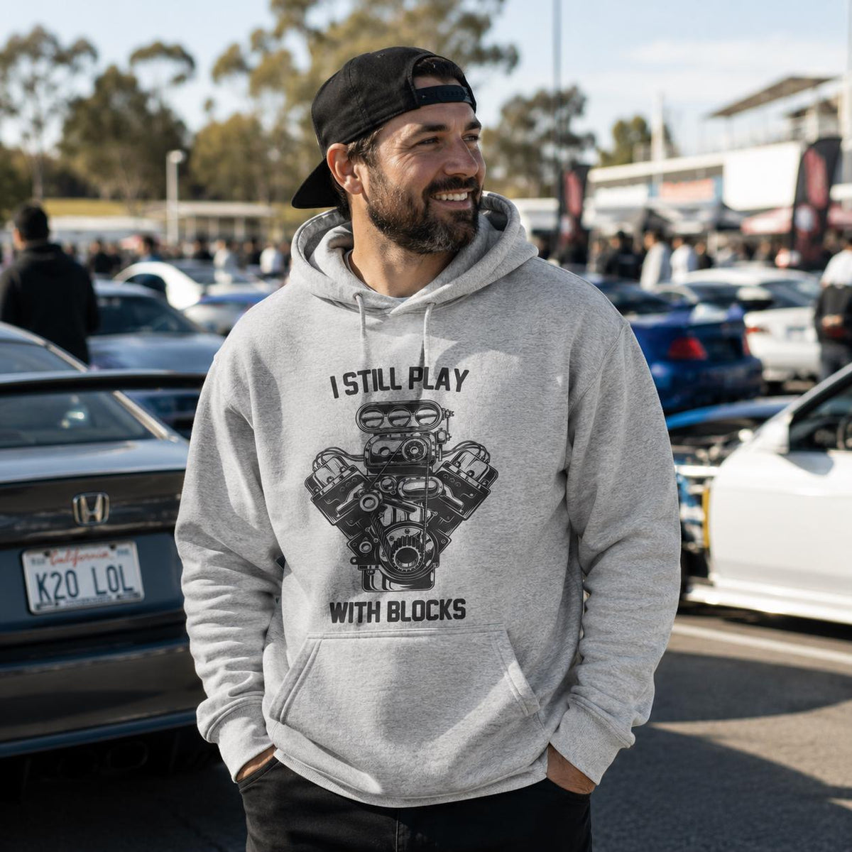 I Still Play With Blocks Funny Mechanic Car hoodie - lifestyle photo