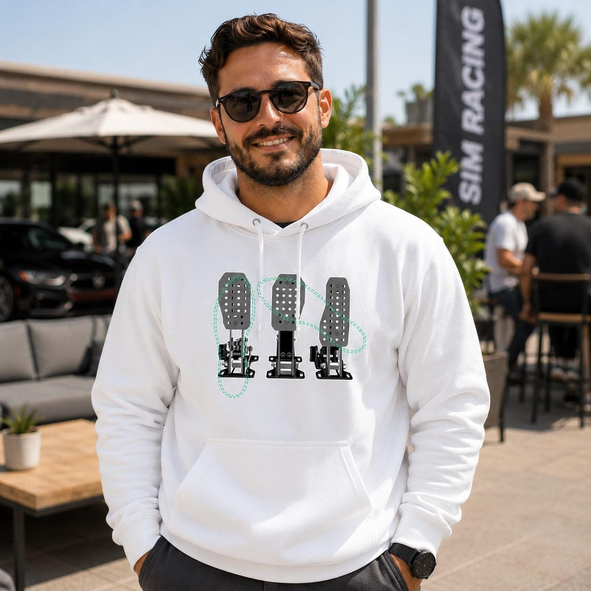 Racing Pedals hoodie - lifestyle photo