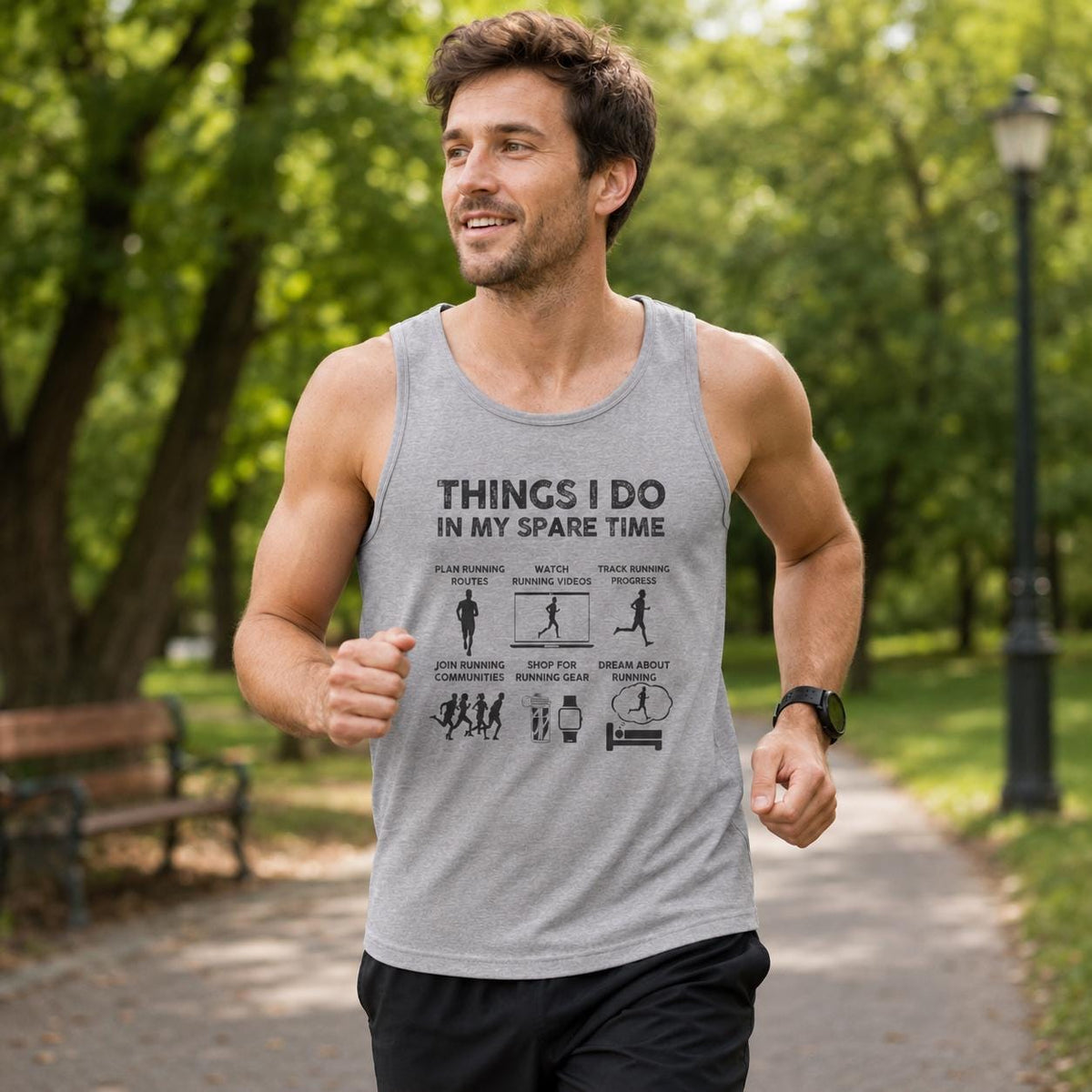 Things I Do In My Spare Time Running Tank | Funny Marathon Gift