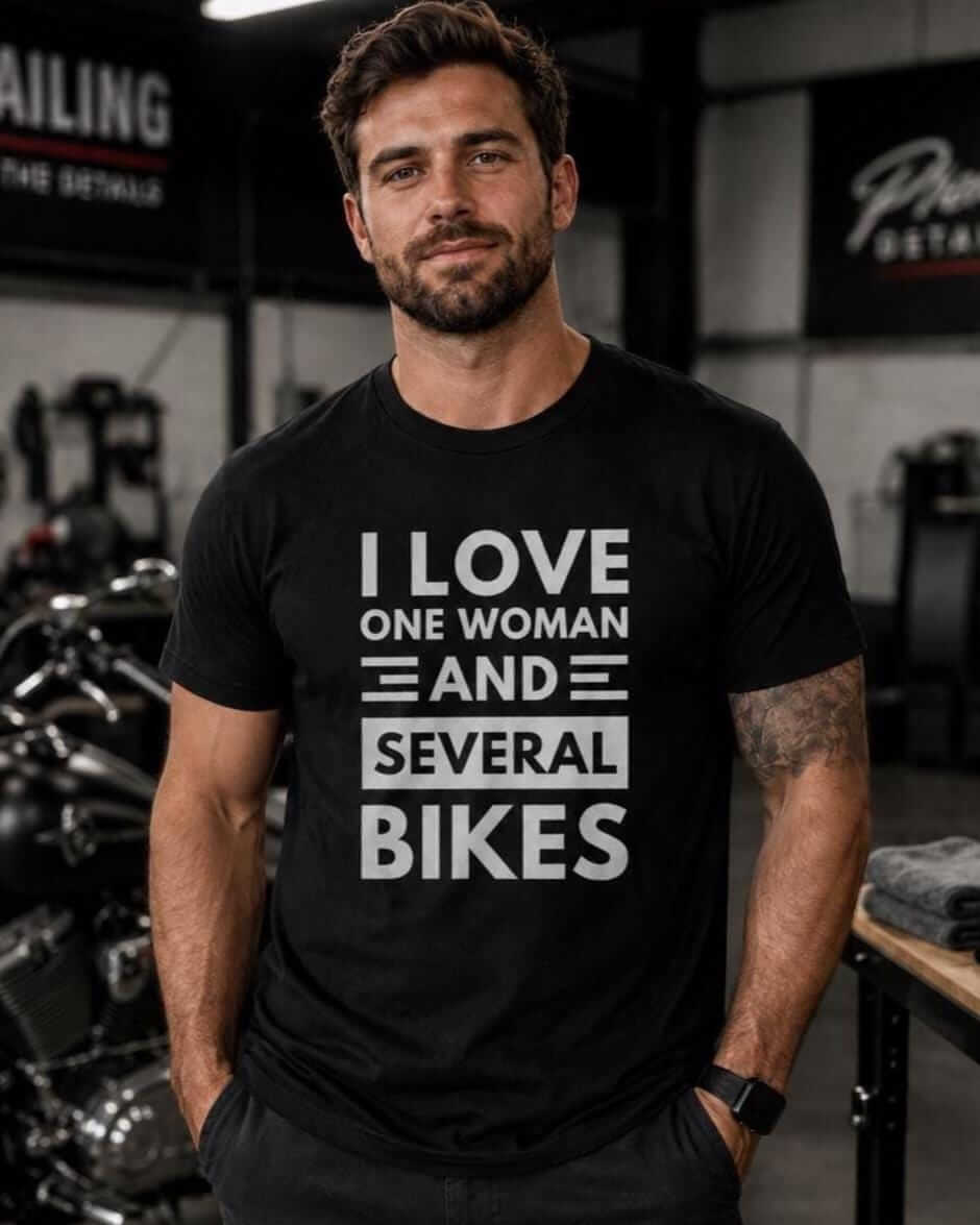 I Love One Woman and Several Bikes T-Shirt - lifestyle photo