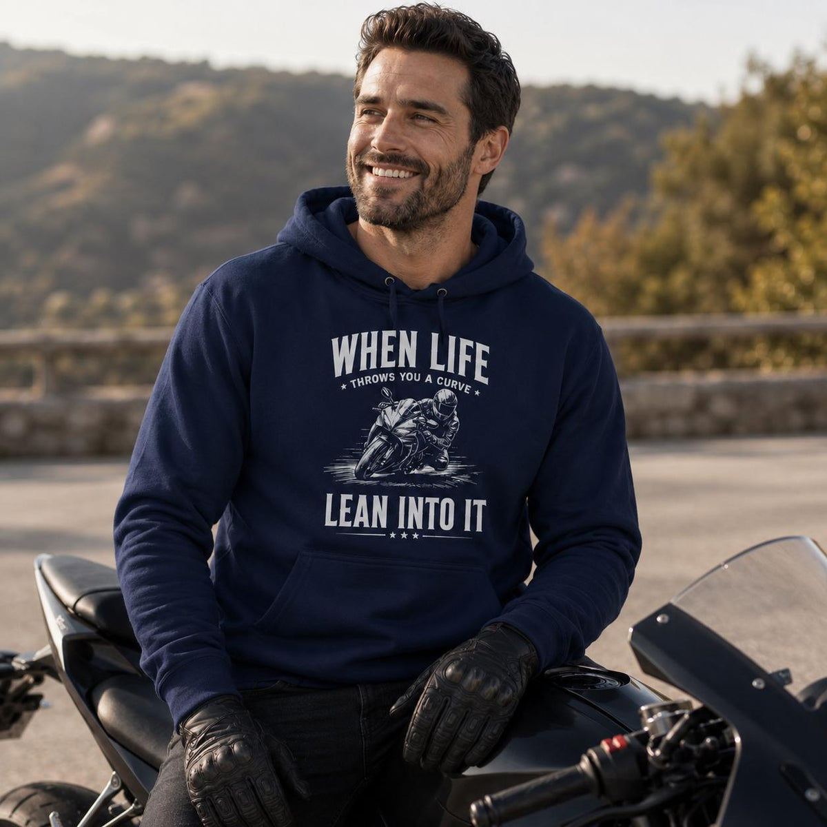When Life Throws You a Curve Lean Into It hoodie - lifestyle photo