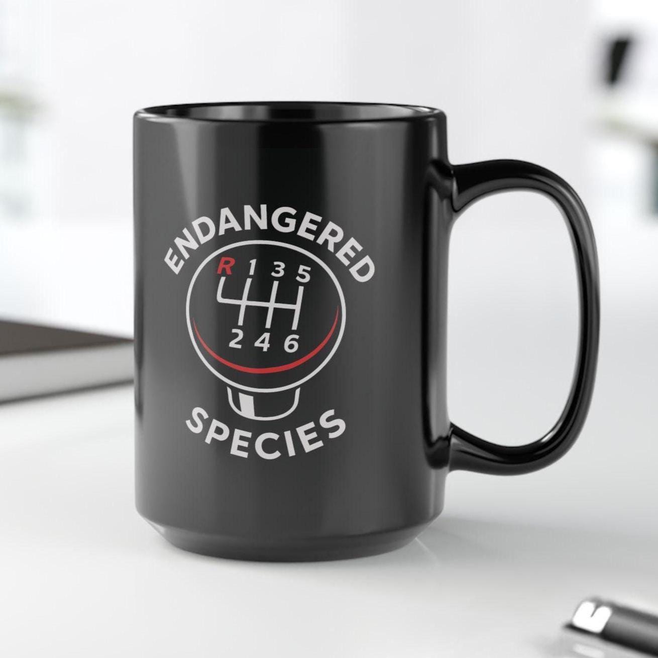 Endangered Species Stick Shift Mug | Manual Transmission Car Guy Gift