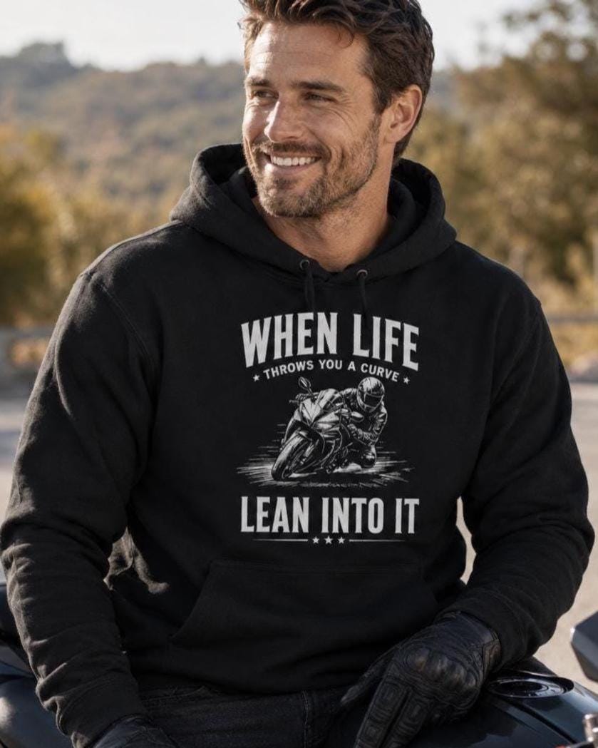 When Life Throws You a Curve Lean Into It hoodie - lifestyle photo