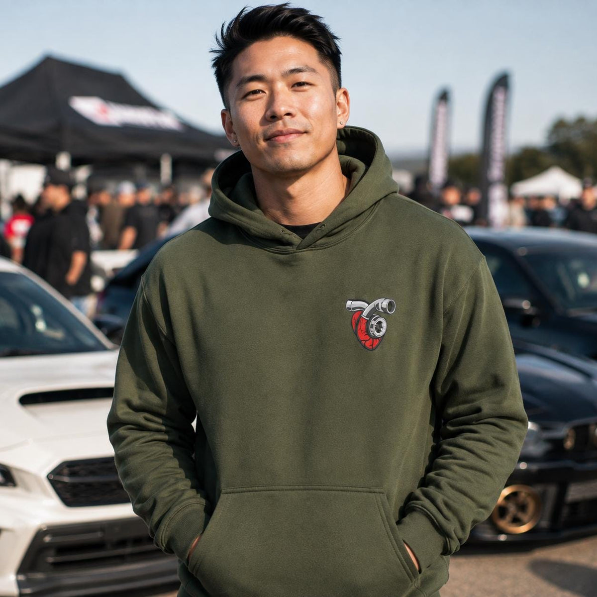 Boost Heart hoodie - lifestyle photo