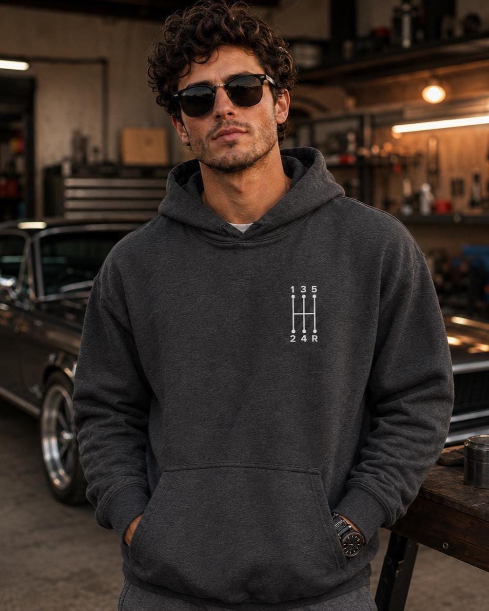 5 Speed Shift Pattern hoodie - lifestyle photo