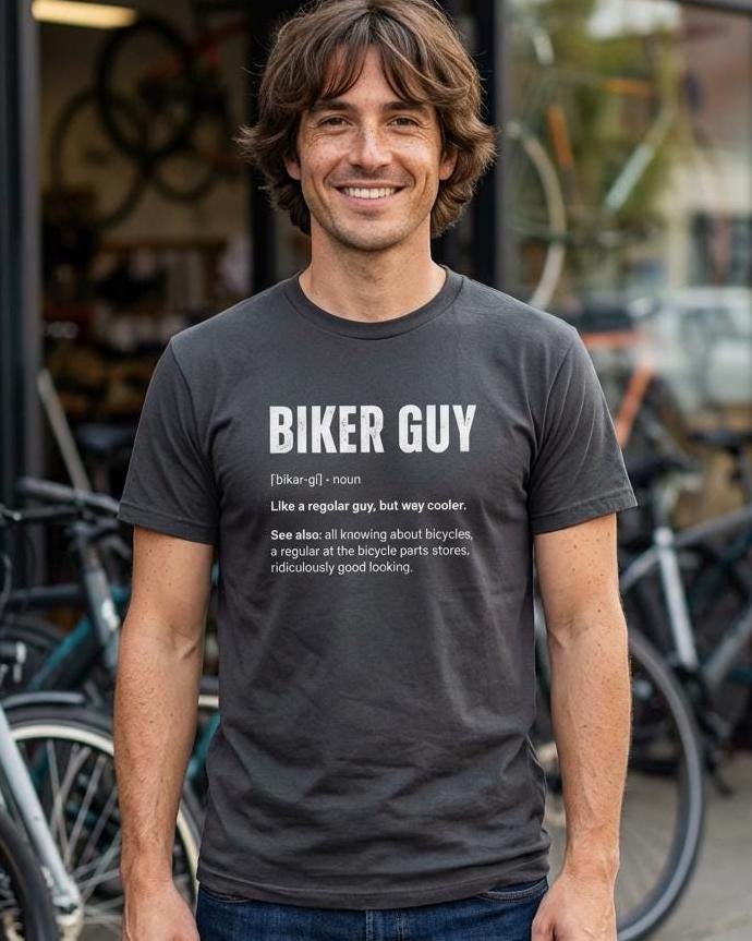 Cyclist Definition Funny T-Shirt - lifestyle photo
