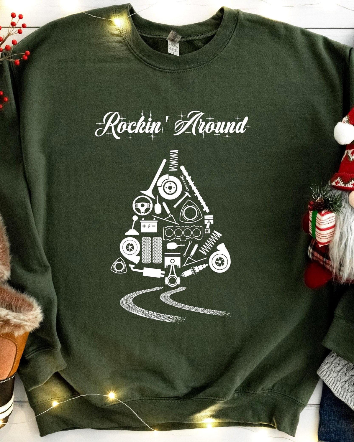 Car Parts Christmas Tree Sweatshirt