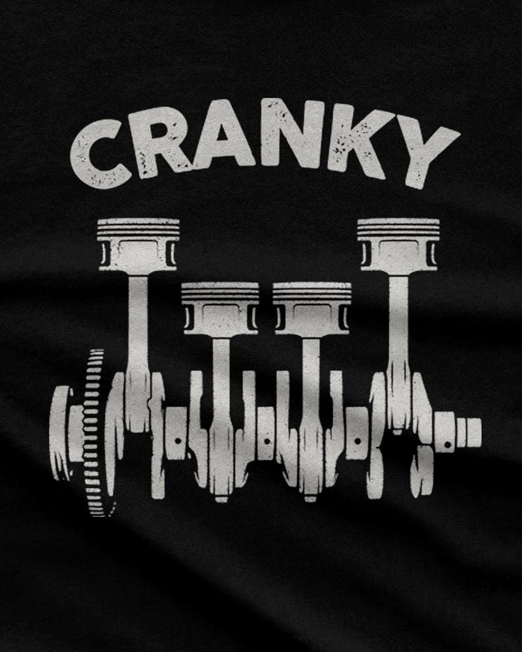 Cranky Minimalist Mechanic T-Shirt | Small Chest Print Crankshaft Tee