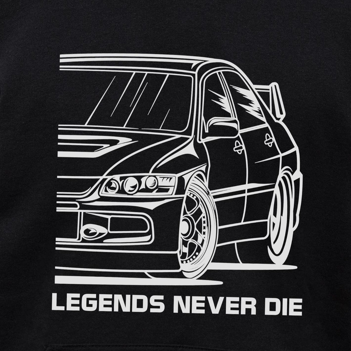 Legends Never Die Hoodie - print close-up