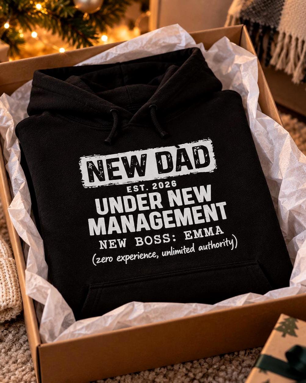 New Dad Under New Management hoodie - lifestyle photo