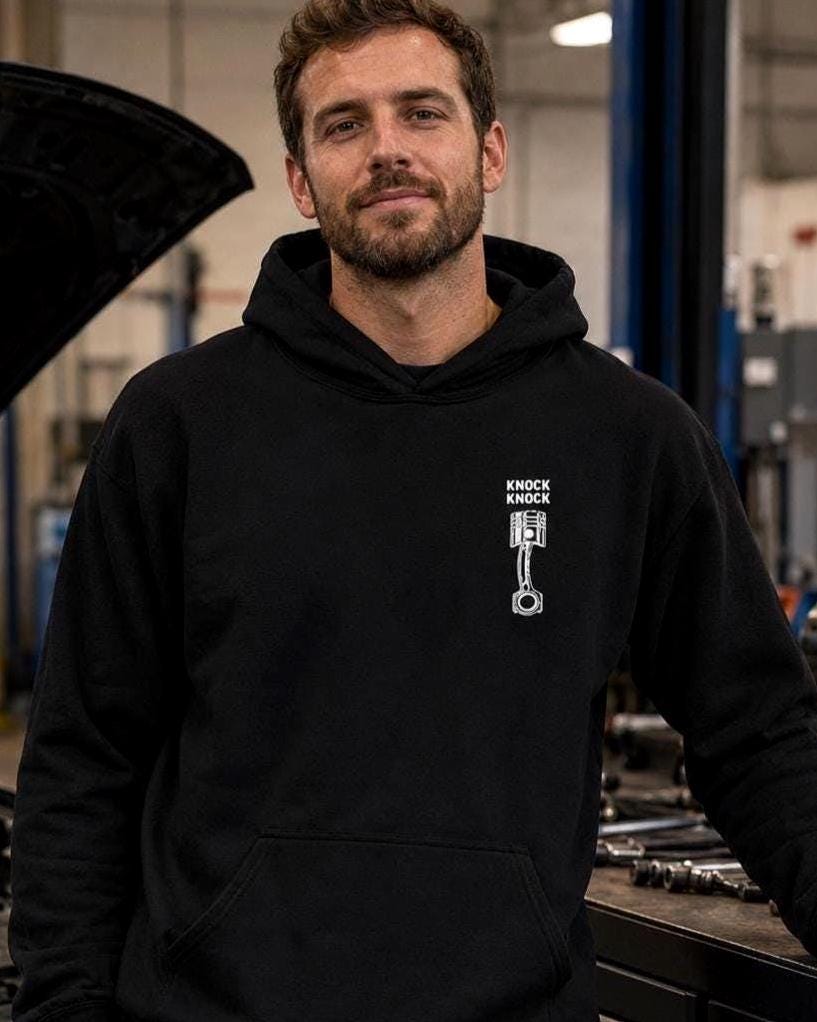 Knock Knock Piston hoodie - lifestyle photo