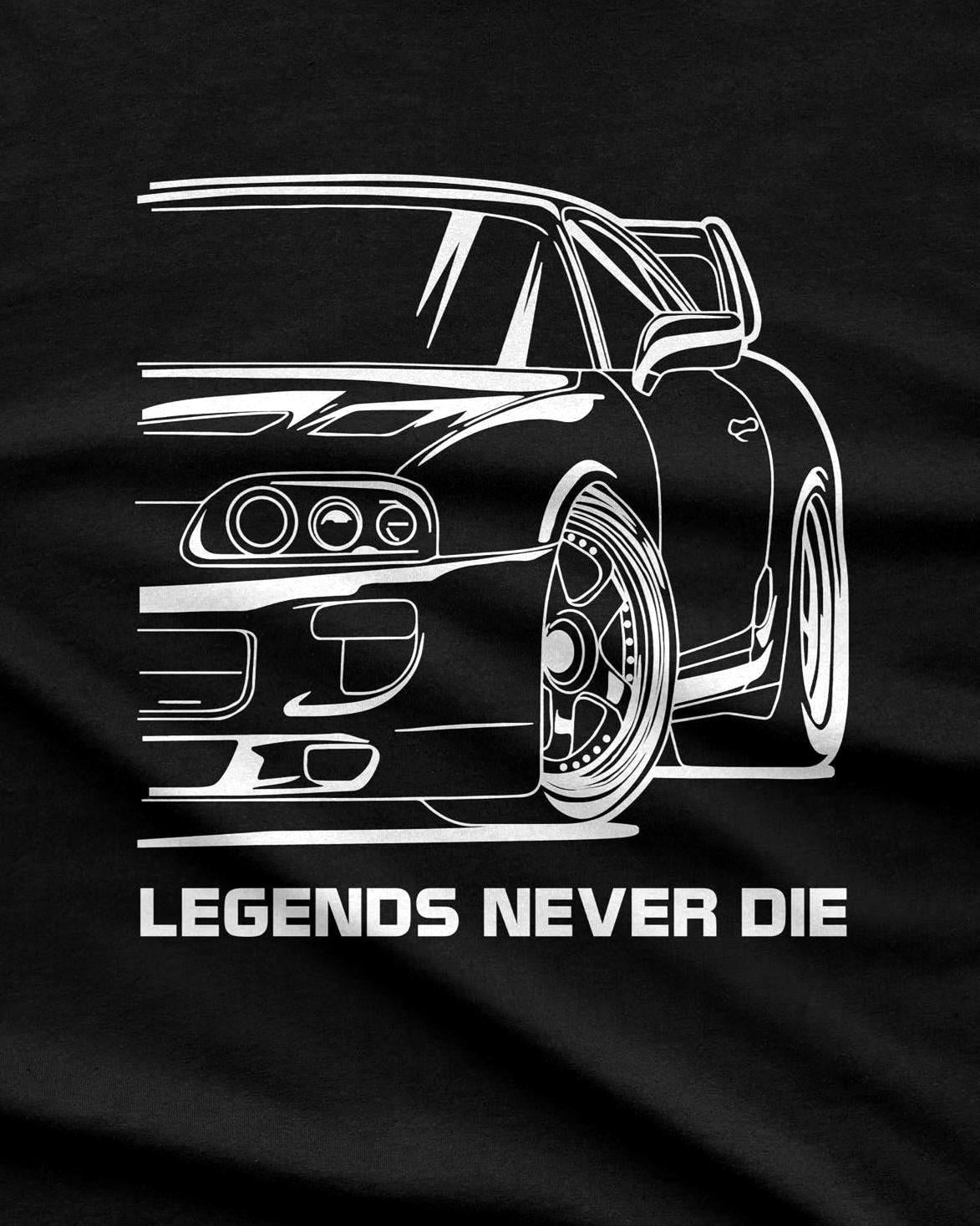 MKIV 2JZ Legends Never Die JDM hoodie - print close-up