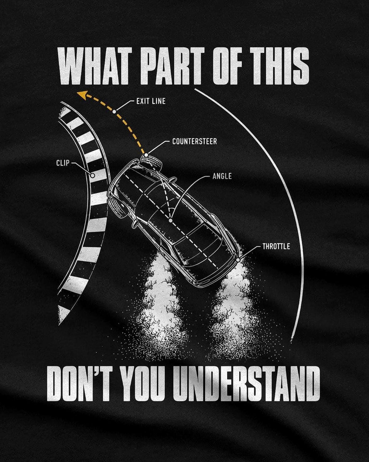 What Part Of This Don't You Understand drifting t-shirt design close-up
