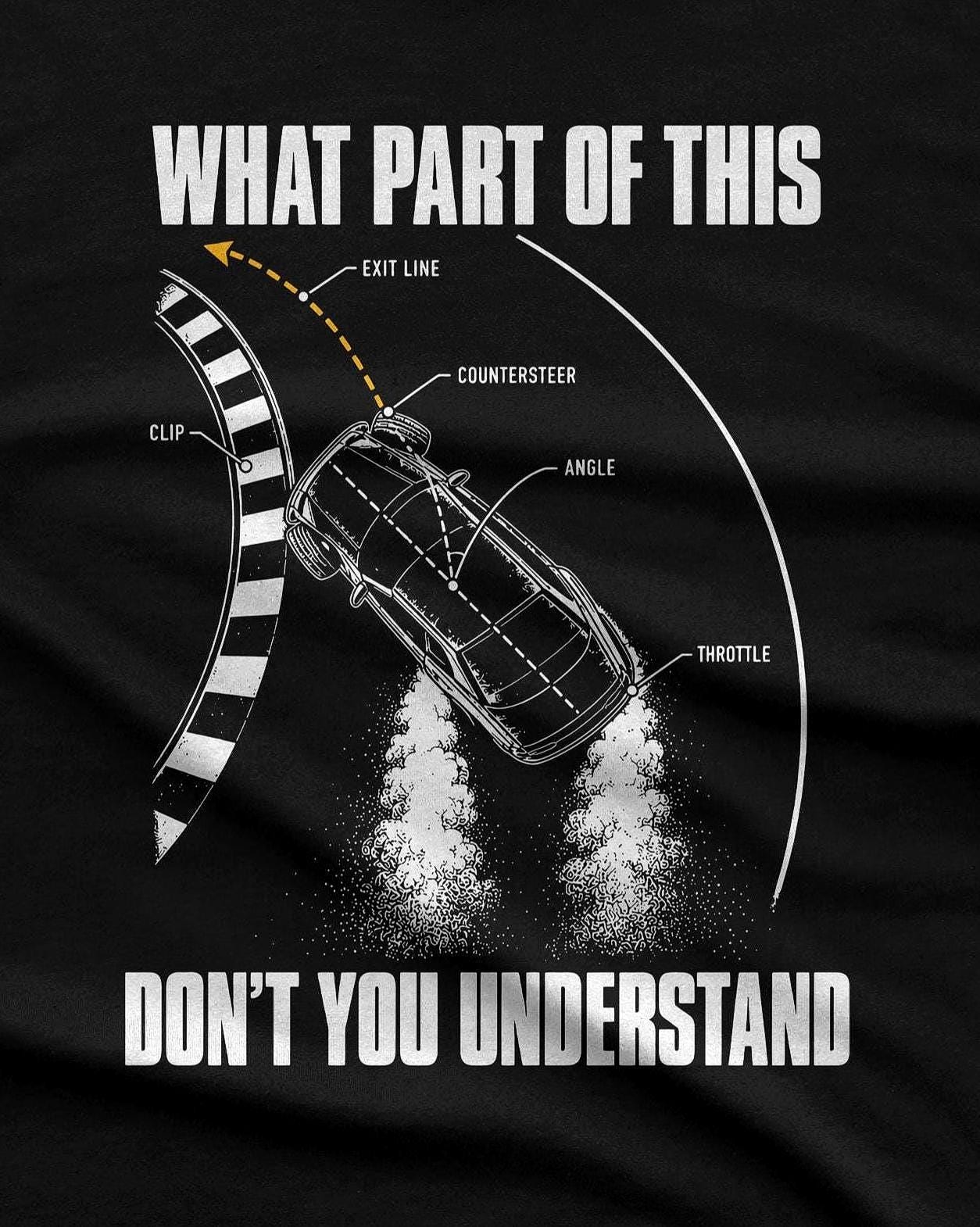 What Part Of This Don't You Understand drifting t-shirt design close-up