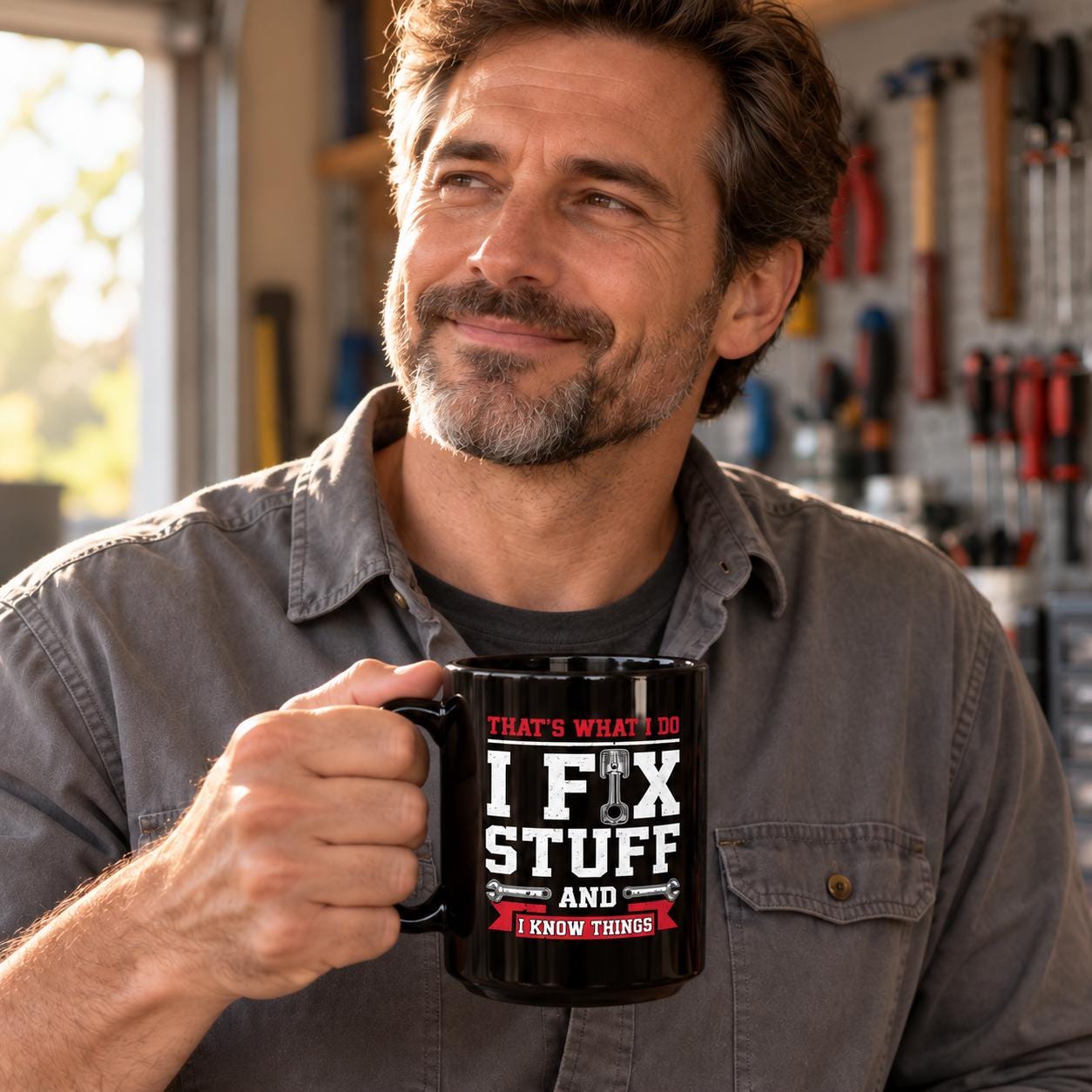 I Fix Stuff and I Know Things Mechanic Mug