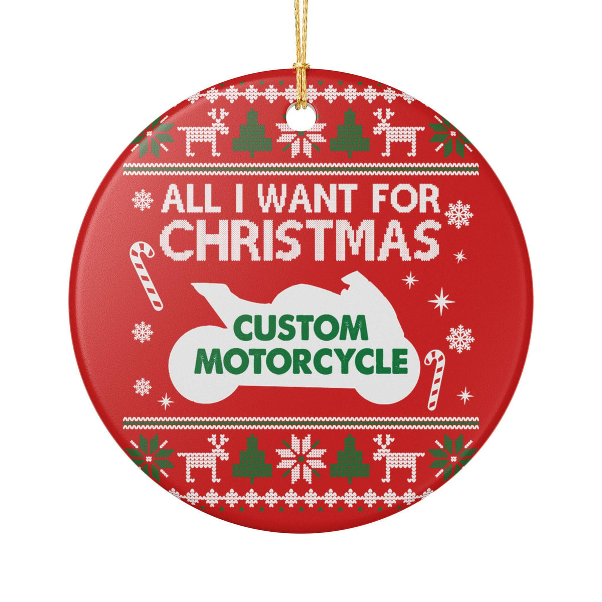 All I Want For Christmas motorcycle ornament, personalized bike silhouette photo 4