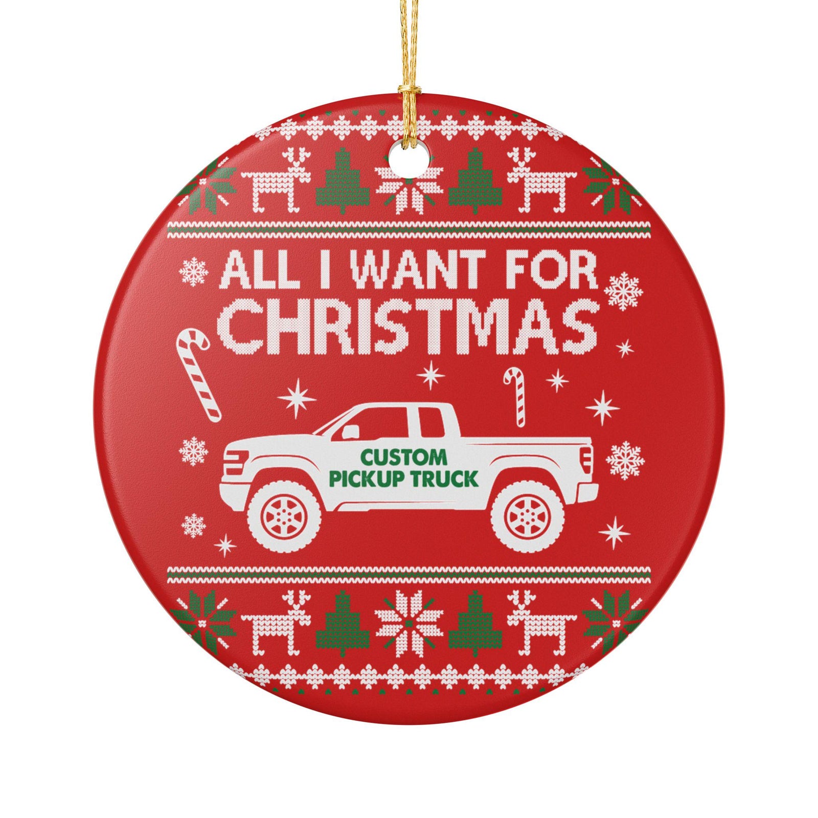 All I Want For Christmas truck ornament, personalized pickup silhouette photo 11
