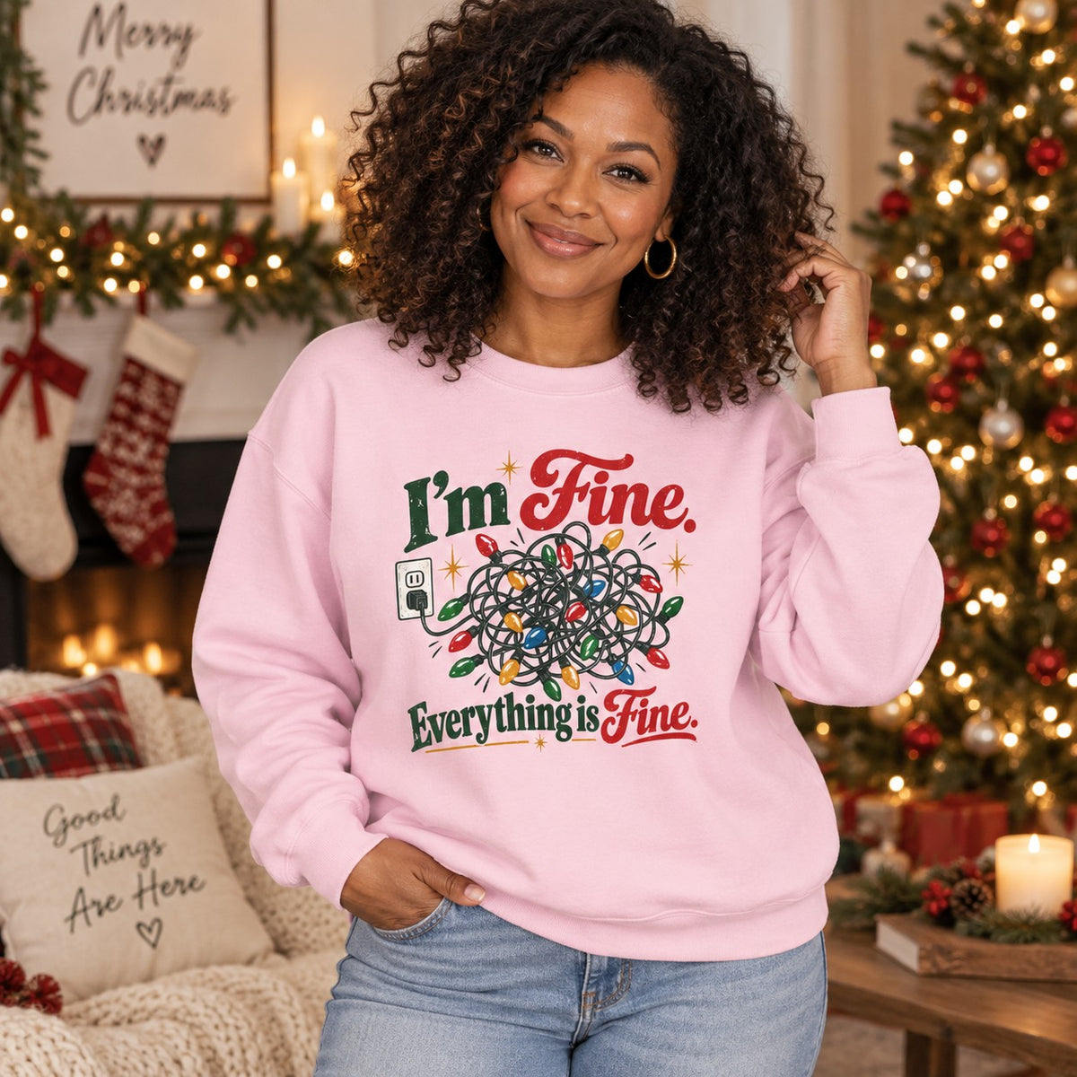 I'm Fine Everything Is Fine Sweatshirt - lifestyle photo