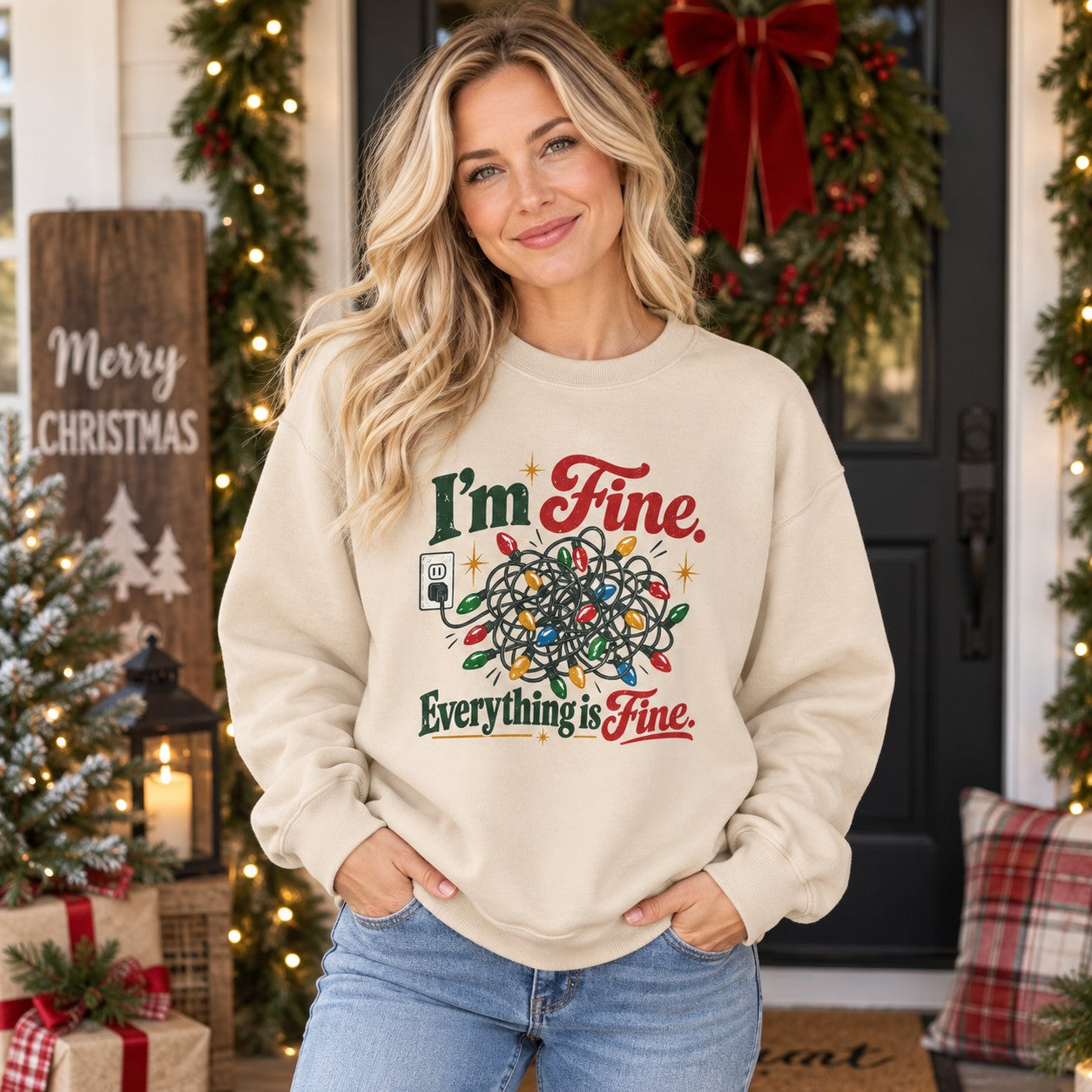 I'm Fine Everything Is Fine Sweatshirt - lifestyle photo